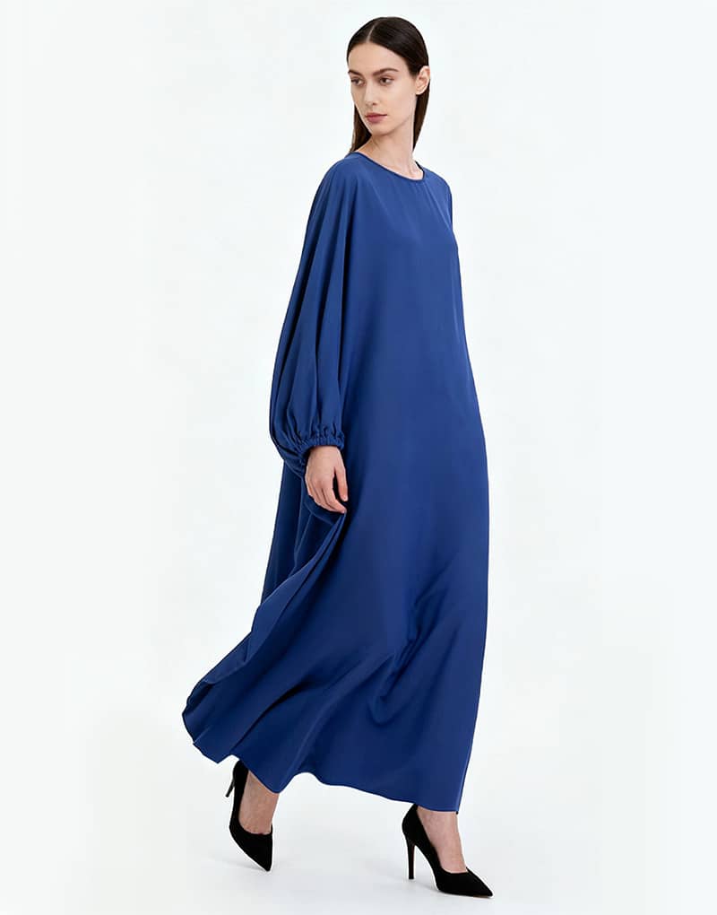 5-tuya Plus-size solid color dress - Image 1